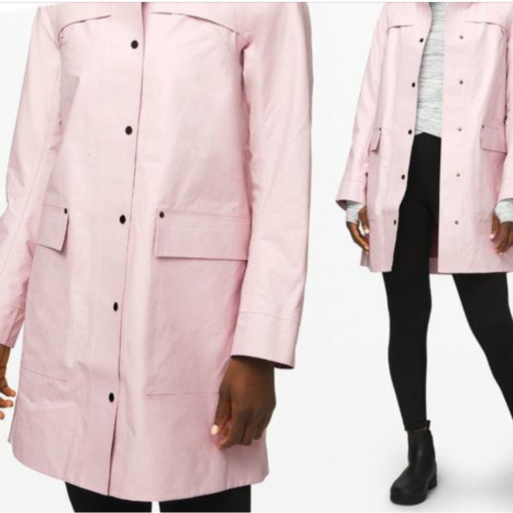 Lululemon Into The Drizzle Jacket•Waterproof Glyde•RARE FAWN PINK•LIKE NEW•6 - Picture 6 of 16
